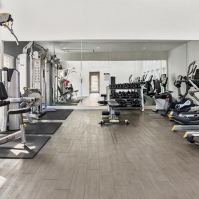 Get your workout on a gym with exercise equipment
